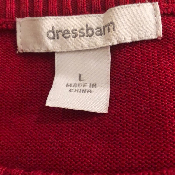 Dress Barn Red Sweater.  Size large. Perfect For that holiday party - Picture 5 of 13